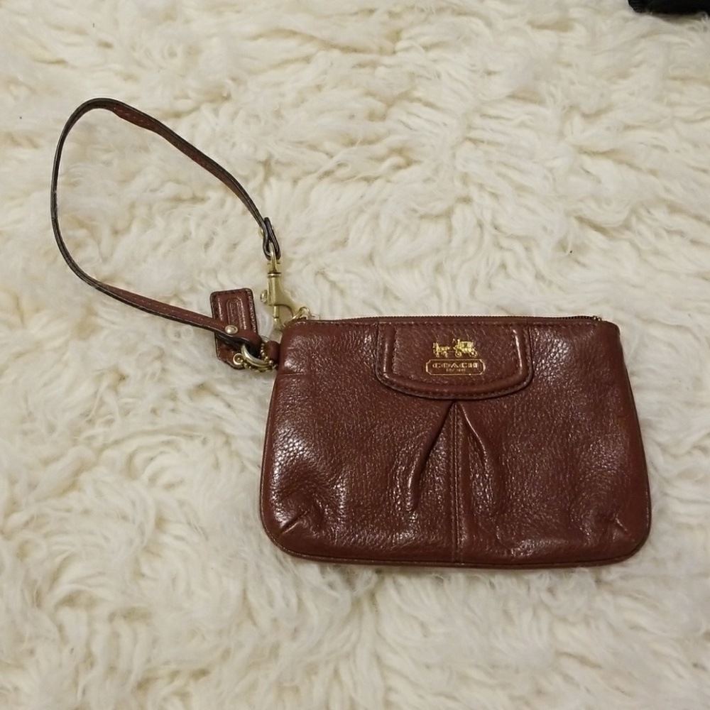 NWOT Coach embossed leather wristlet